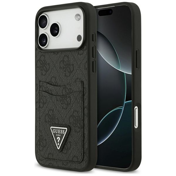 Puzdro Guess 4G Double Card Triangle pre iPhone 17 Pro Max čierne