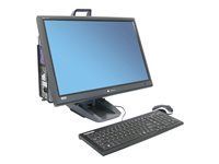 Stojan na monitor/desktop - zdvíhací, poistná svorka - 15"-24" - čierna