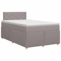 vidaXL Posteľ boxspring s matracom Sivohnedá 120 x 200 cm Látka