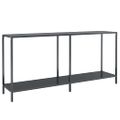 vidaXL Konzolový stolík čierny 160x35x75,5 cm tvrdené sklo