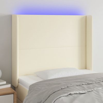 vidaXL Čelo postele krémové 83x16x118/128 cm umelá koža