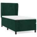 vidaXL Posteľný rám boxsping s matracom tmavozelený 80x200 cm zamat