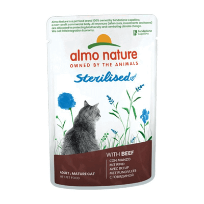 Almo Nature HOLISTIC Sterilized Cat - BEEF kapsička pre sterilizované mačky - hovädzie, 70 g