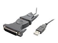 3 ft / 1m - with DB9 to DB25 Pin Adapter - Prolific PL-2303 - USB to RS232 Adapter Cable (ICUSB232DB25) - Sériový adaptér - USB 2.0 - sivá