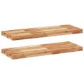 vidaXL Plávajúce police 2 ks 80x30x4 cm olejom sfarbené masívne drevo akácia
