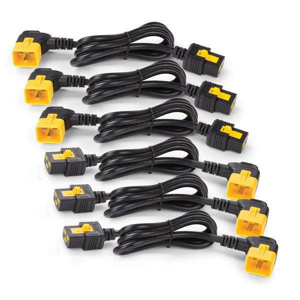 Power Cord Kit (6 ea), Locking, C13 to C14 (90Dg), 0.6m