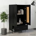 vidaXL Highboard Čierny dub 70 x 31 x 115 cm Kompozitné drevo