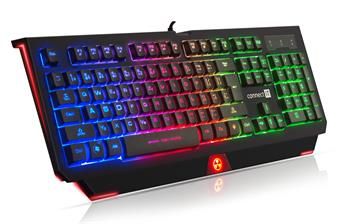 CONNECT IT BATTLE RNBW klávesnica pre hráčov, viacfarebné podsvietenie, USB