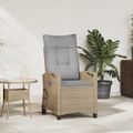 vidaXL Záhradné lehátko Beige a svetlo šedá 56 x 60 x 112 cm polyratan