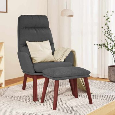 vidaXL Relaxačné kreslo s podnožkou tmavosivé látka
