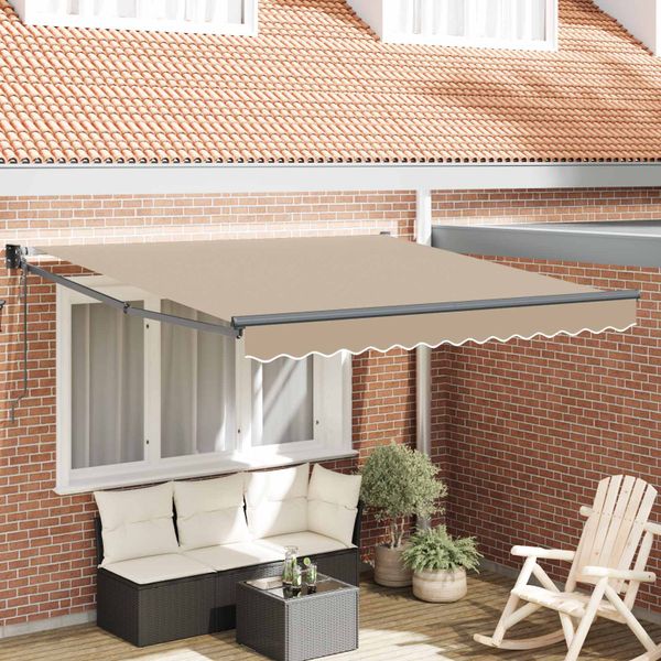 vidaXL Markíza Béžová 350 x 250 cm Polyester a kov