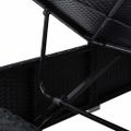 vidaXL Záhradné ležadlá s vankúšom 3 pcs Čierna Poly ratan