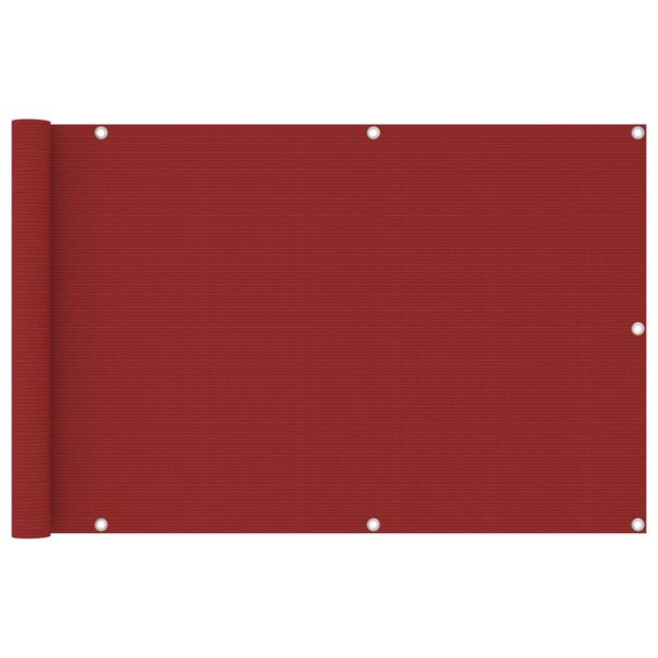 vidaXL Balkónová markíza, červená 90x400 cm, HDPE
