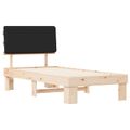 vidaXL Rám postele s čalúneným čelom Čierna 90 x 200 cm