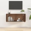 vidaXL Nástenná TV skrinka hnedý dub 100x34,5x40 cm