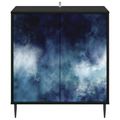 vidaXL Servírovacia skriňa RAALTE Čierny dub 69 x 33 x 76 cm