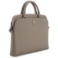 Guess Computer Bag Grained PU Zipper Pocket & Triangle Logo for 15" Laptop Brown