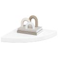 vidaXL Plávajúce rohové police 4 ks, lesklé biele 35x35x3,8 cm, MDF