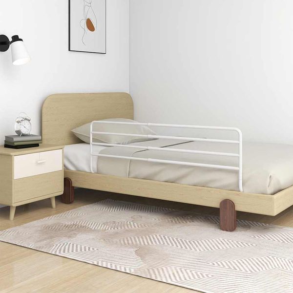 vidaXL Bezpečnostná zábrana na postieľku biela (76-137)x55 cm železo