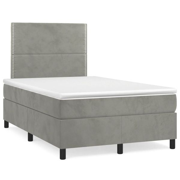 vidaXL Boxspring posteľ s matracom bledosivá 120x190 cm zamat