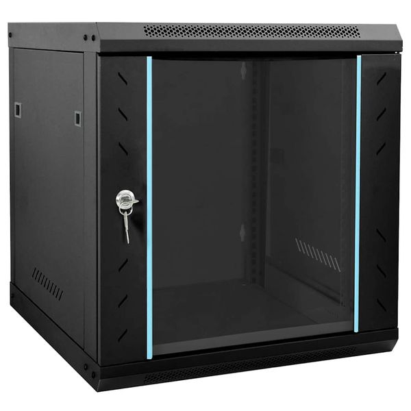 vidaXL Sieťový kabinet s úložiskom Čierna 53 x 60 x 60 cm Oceľ