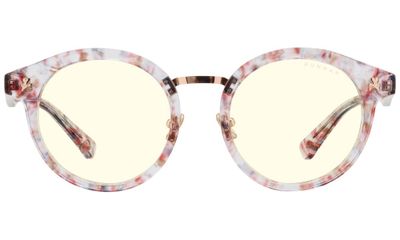 GUNNAR kancelárske/herné okuliare FLOWER POWER PRETTY IN PINK * číre sklá * BLF 35 * GUNNAR focus Okuliare, kancelárske, herné, bielo-ružové obrúčky, číre sklá