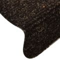 vidaXL Schodové rohože, samolepiace, 15 ks, 65x21x4 cm, tmavohnedé, polkruhové, veľké
