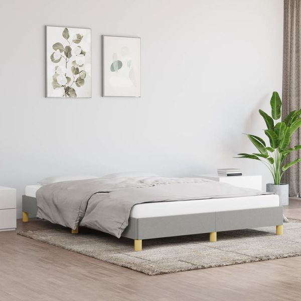 vidaXL Posteľ bez matraca bledosivý 140x200 cm látka