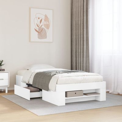 vidaXL Posteľný rám biely 90x190 cm kompozitné masív