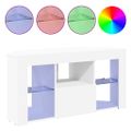 vidaXL Rohový LED TV kabinet 100 x 40 x 50 cm Biela Kompozitné drevo