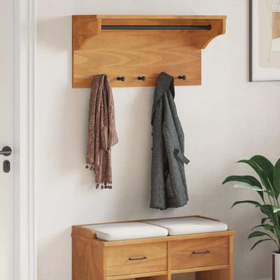 vidaXL Nástenný vešiak na kabáty SANDNES 87x30x42 cm borovicový masív