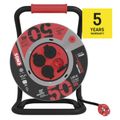 Predlžovací kábel EMOS P084504 PROFI na bubne 50 m / 4 zás. / čierny / guma-neoprén / 230V / 1,5 mm2