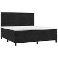 vidaXL Posteľný rám boxspring s matracom čierny 160x200 cm zamat