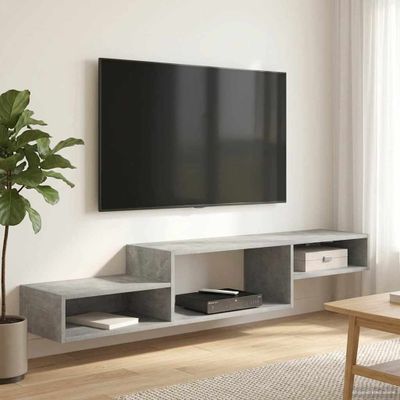 vidaXL Nástenný TV kabinet Nástenná montáž Betónovo sivá