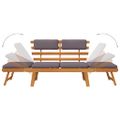 vidaXL Záhradné ležadlo s podložkami 2-v-1 190 cm, akáciový masív