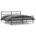 vidaXL Kovový rám postele so zadným a predným čelom čierny 183x213 cm