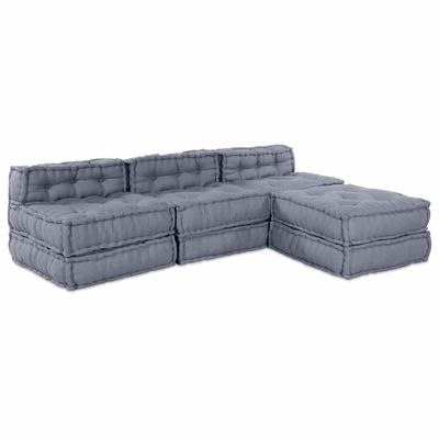 vidaXL Modulová pohovka 4 pcs Sivá Látka