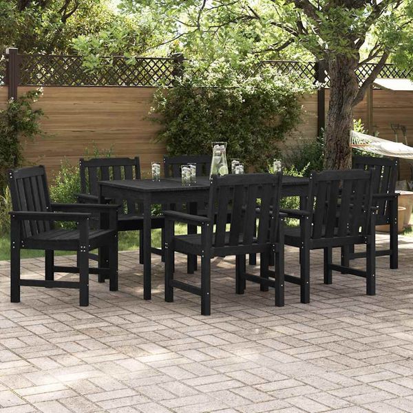 vidaXL Záhradná stolička 6 pcs Čierna 65.5 x 59 x 88 cm Polyetylén