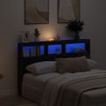 vidaXL Skrinka na čelo postele s LED čierna dub 160x17x102 cm
