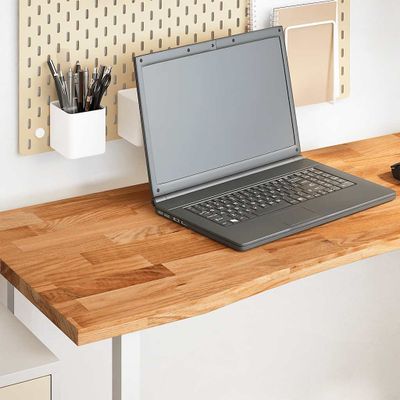 vidaXL Stolová doska bledohnedá 140x50x2,5 cm dubový masív obdĺžnikový
