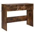 vidaXL Konzolový stôl Dymový dub 96,5 x 38 x 75 cm Kompozitné drevo