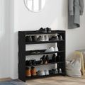 vidaXL Regál na topánky čierny 80x25x81 cm spracované drevo