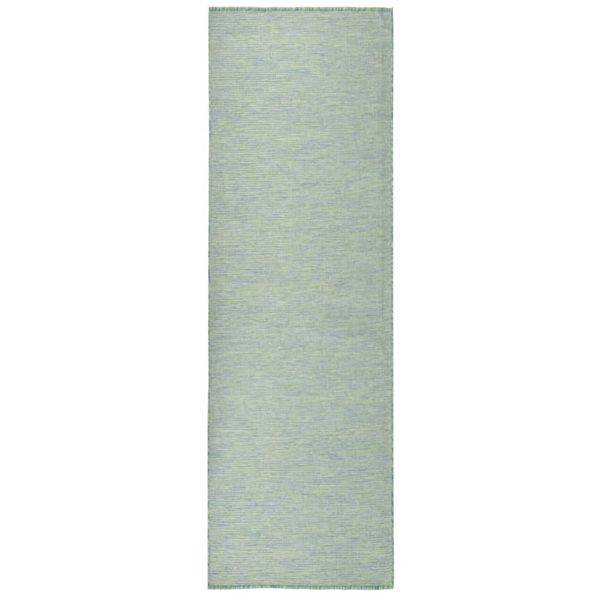 vidaXL Vonkajší koberec s plochým tkaním 80x250 cm tyrkysový