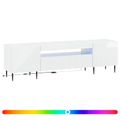 vidaXL LED TV kabinet Biela s vysokým leskom Kompozitné drevo
