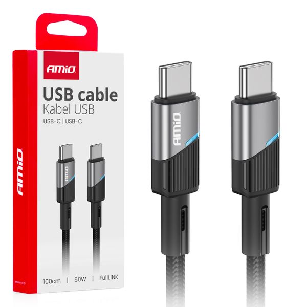 Kábel USB-C na USB-C 60W 100cm FullLINK AMIO-03926