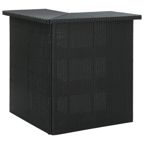 vidaXL Rohový barový stolík čierny 100x50x105 cm polyratanový