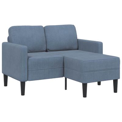 vidaXL 2-miestna pohovka s leňoškou v tvare L Modrá 125 cm ľanová