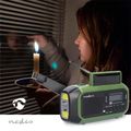 Rádio NEDIS RDDBCR2000GN núdzové DAB+/FM, ručná kľuka, solárny panel