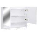 vidaXL LED kúpeľňová zrkadlová skrinka biela 80x15x60 cm MDF