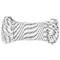 vidaXL Pletené lodné lano biele 4 mm x 25 m polyester